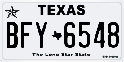 TX license plate BFY6548