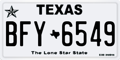 TX license plate BFY6549