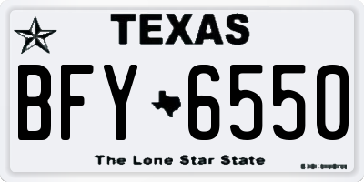 TX license plate BFY6550