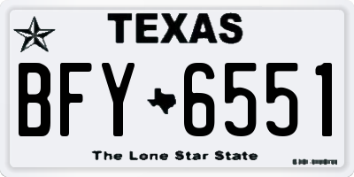 TX license plate BFY6551