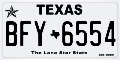 TX license plate BFY6554