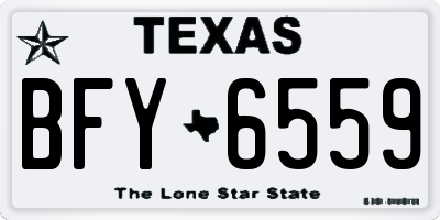 TX license plate BFY6559