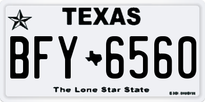 TX license plate BFY6560