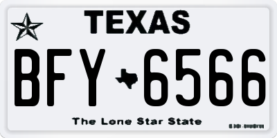 TX license plate BFY6566