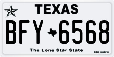 TX license plate BFY6568