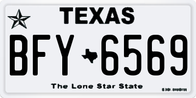 TX license plate BFY6569