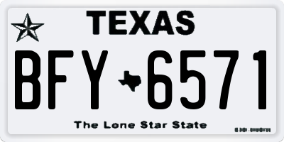 TX license plate BFY6571