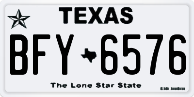 TX license plate BFY6576