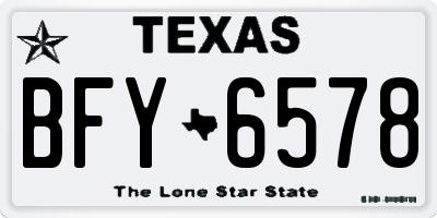 TX license plate BFY6578