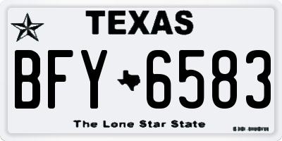 TX license plate BFY6583