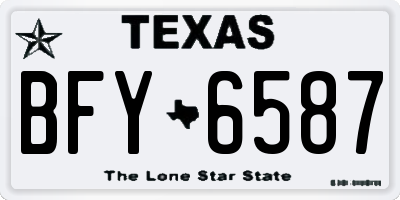 TX license plate BFY6587
