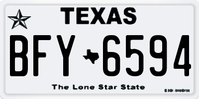 TX license plate BFY6594