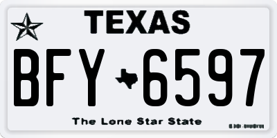 TX license plate BFY6597