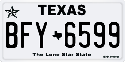 TX license plate BFY6599