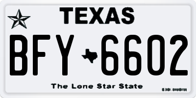TX license plate BFY6602
