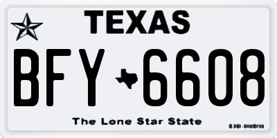 TX license plate BFY6608