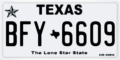TX license plate BFY6609