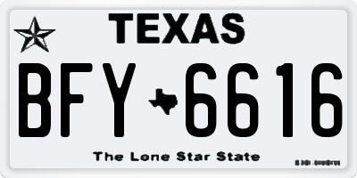 TX license plate BFY6616