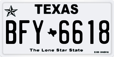 TX license plate BFY6618