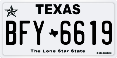 TX license plate BFY6619