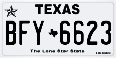 TX license plate BFY6623
