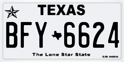 TX license plate BFY6624