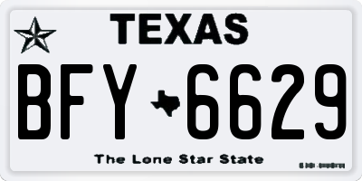TX license plate BFY6629