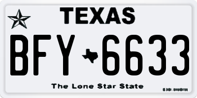 TX license plate BFY6633