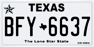 TX license plate BFY6637