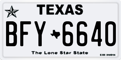 TX license plate BFY6640