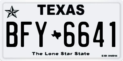 TX license plate BFY6641