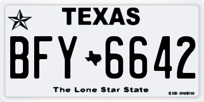 TX license plate BFY6642