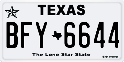 TX license plate BFY6644