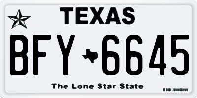 TX license plate BFY6645