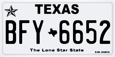 TX license plate BFY6652