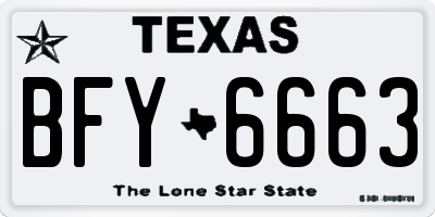 TX license plate BFY6663