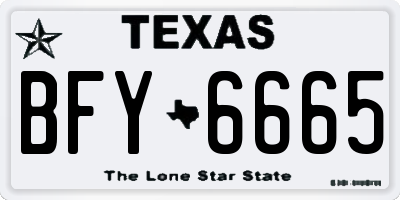 TX license plate BFY6665
