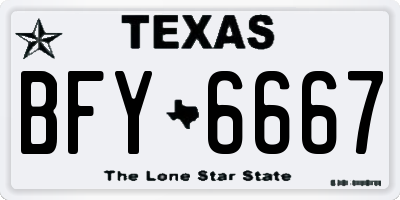 TX license plate BFY6667