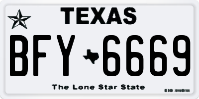 TX license plate BFY6669