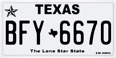 TX license plate BFY6670