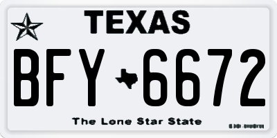 TX license plate BFY6672