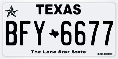 TX license plate BFY6677