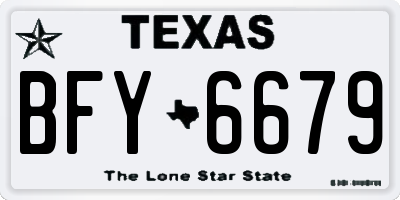 TX license plate BFY6679