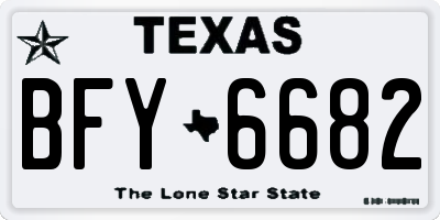 TX license plate BFY6682