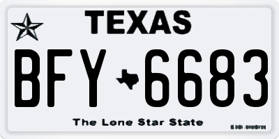 TX license plate BFY6683