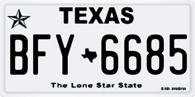 TX license plate BFY6685