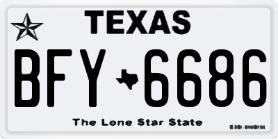 TX license plate BFY6686