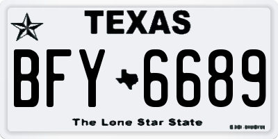 TX license plate BFY6689