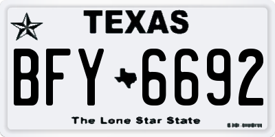 TX license plate BFY6692