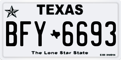 TX license plate BFY6693